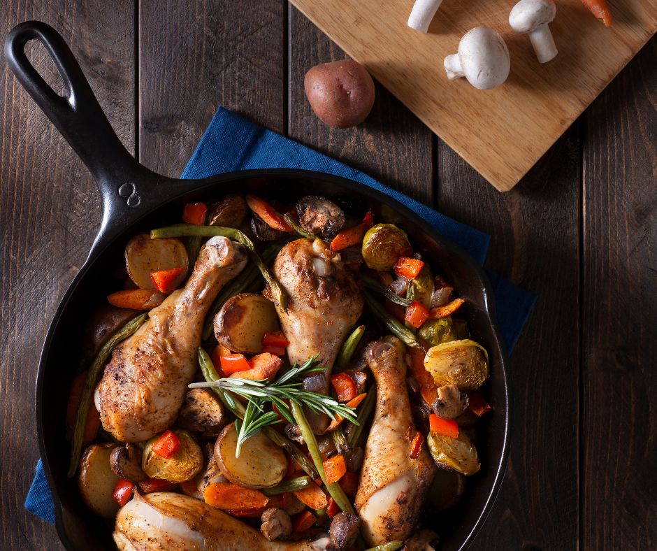 A simple chicken skillet meal.
